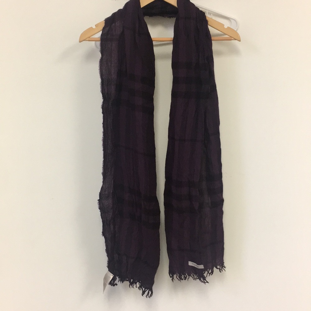 Purple check Burberry scarf